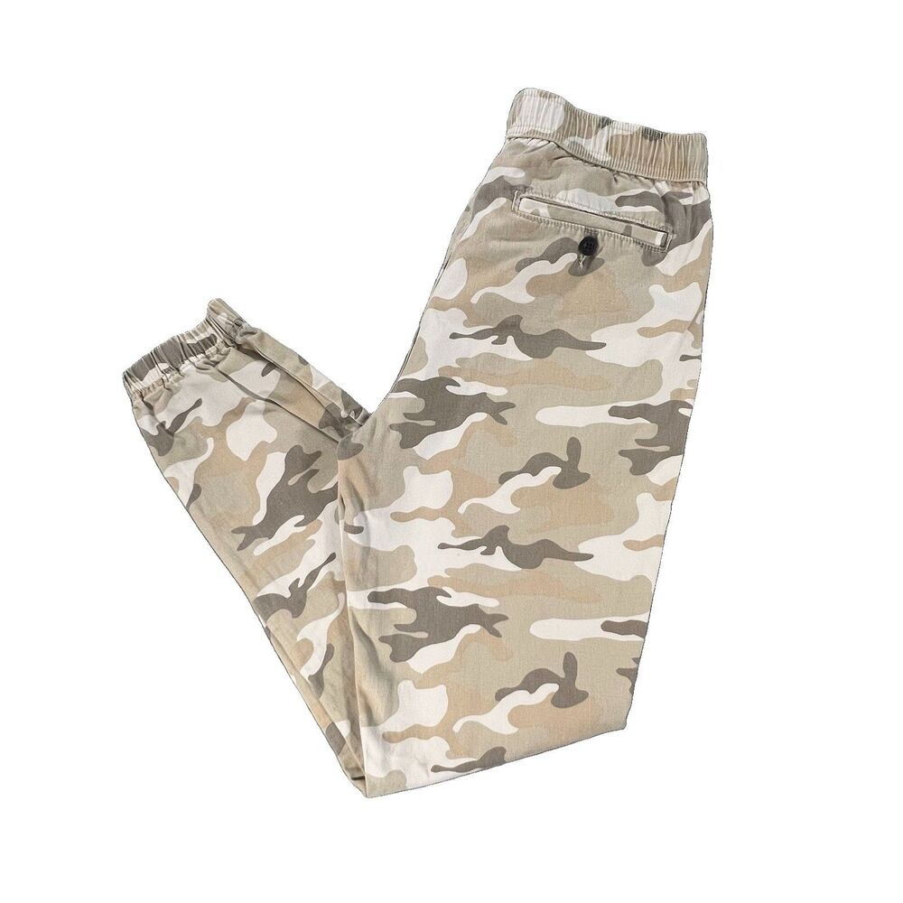 Aero Desert Camo Joggers MEDIUM elastic drawstring pockets Cotton Natural Y2K